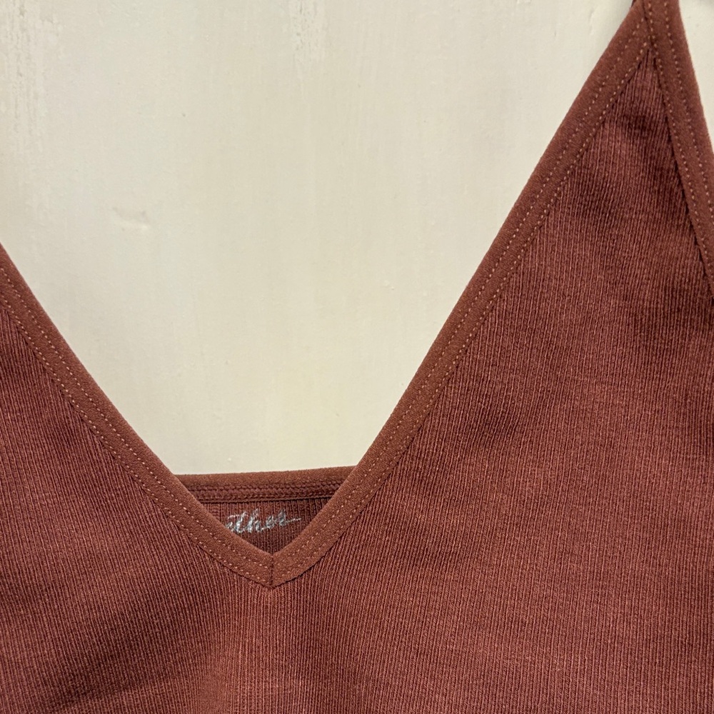 By Together Brown Knit V-Neck Top Bralette S/M - Picture 3 of 4